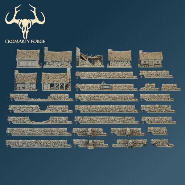 Scenery 10mm: Farm Buildings and dry stone walls (For Resin Printing) - Image 5