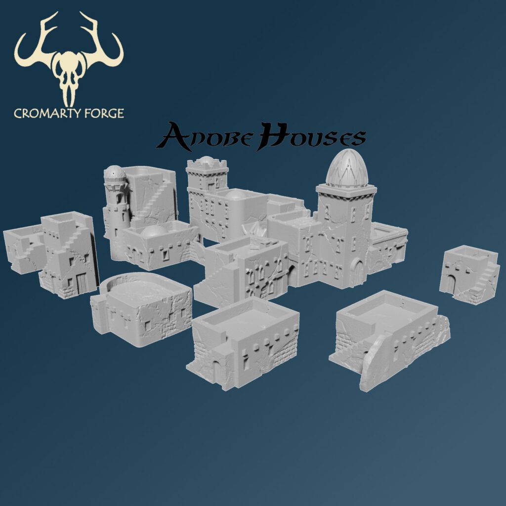 Scenery 10mm: Lizardmen Adobe Buildings (FDM and smaller 6 Resin)