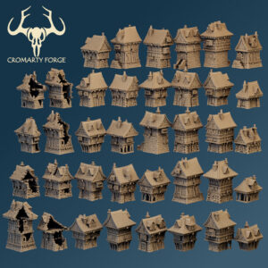 Scenery 10mm: Plethora of houses! (designed for Resin Printing)