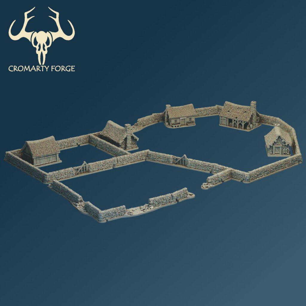 Scenery 10mm: Farm Buildings and dry stone walls (For Resin Printing)