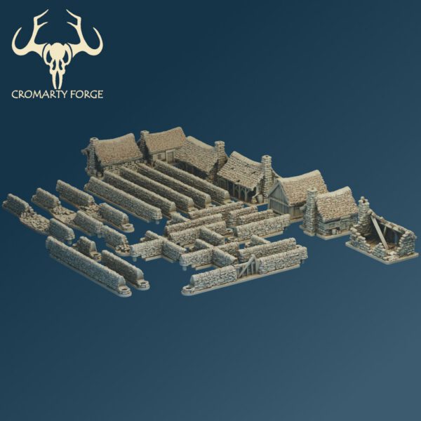 Scenery 10mm: Farm Buildings and dry stone walls (For Resin Printing) - Image 2