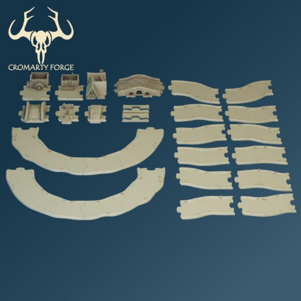 Scenery 10mm: River and Roads Set (For Resin Printing) - Image 6