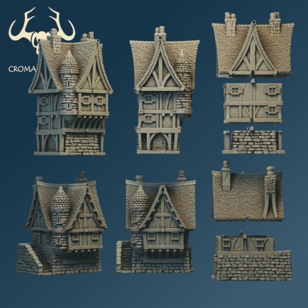 Scenery 10mm: Town Houses (Designed for Resin, can print in FDM) - Image 2