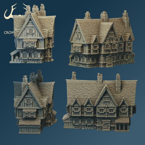 Scenery 10mm: Town Houses (Designed for Resin, can print in FDM) - Image 6