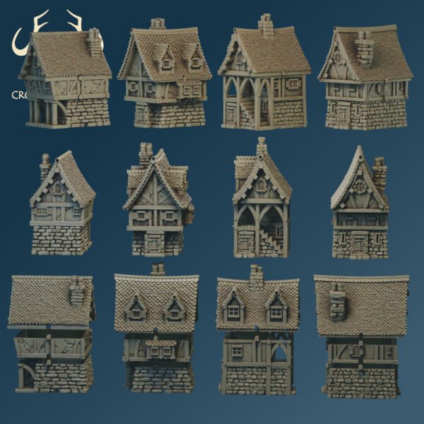 Scenery 10mm: Town Houses (Designed for Resin, can print in FDM) - Image 3