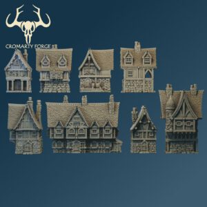 Scenery 10mm: Town Houses (Designed for Resin, can print in FDM)