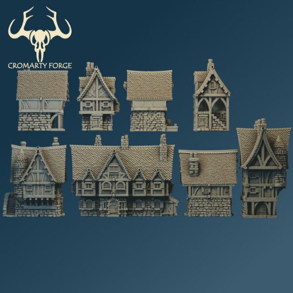 Scenery 10mm: Town Houses (Designed for Resin, can print in FDM) - Image 4