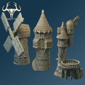 Scenery 10mm: Towers set designed for resin printing