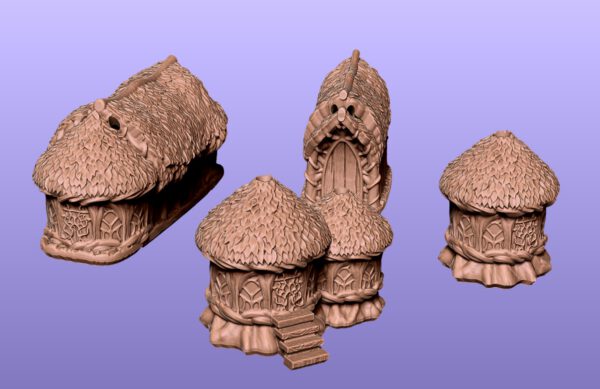 Scenery 10mm: Woodlander Houses (FDM and Resin) - Image 3