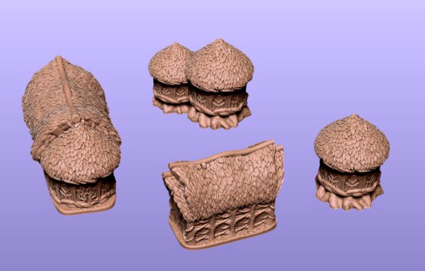 Scenery 10mm: Woodlander Houses (FDM and Resin)
