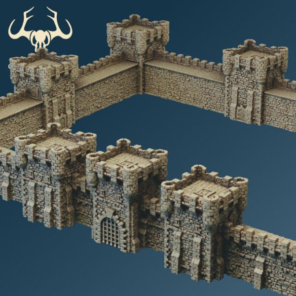 Scenery 10mm: City Walls (Designed for Resin, can print in FDM) - Image 6