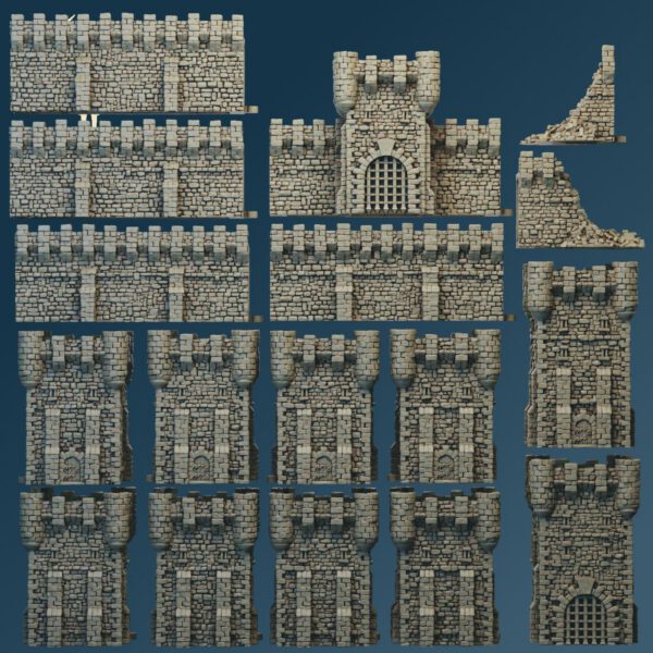 Scenery 10mm: City Walls (Designed for Resin, can print in FDM) - Image 7