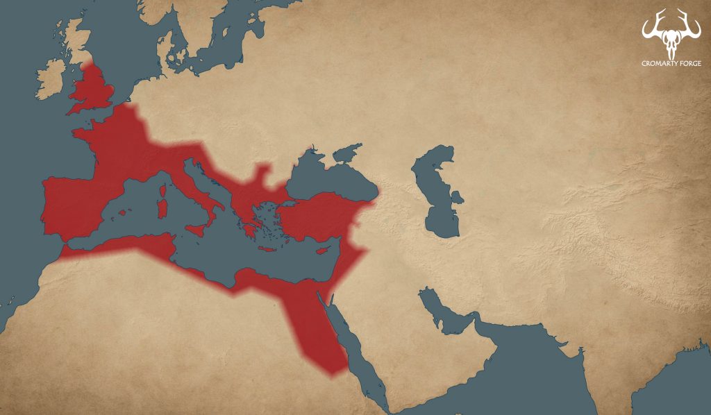 Rough extent of the Early imperial Roman Empire 140CE