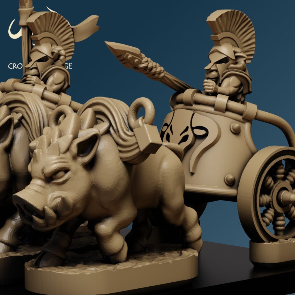 10mm Homeric Beastkin Boar Chariots