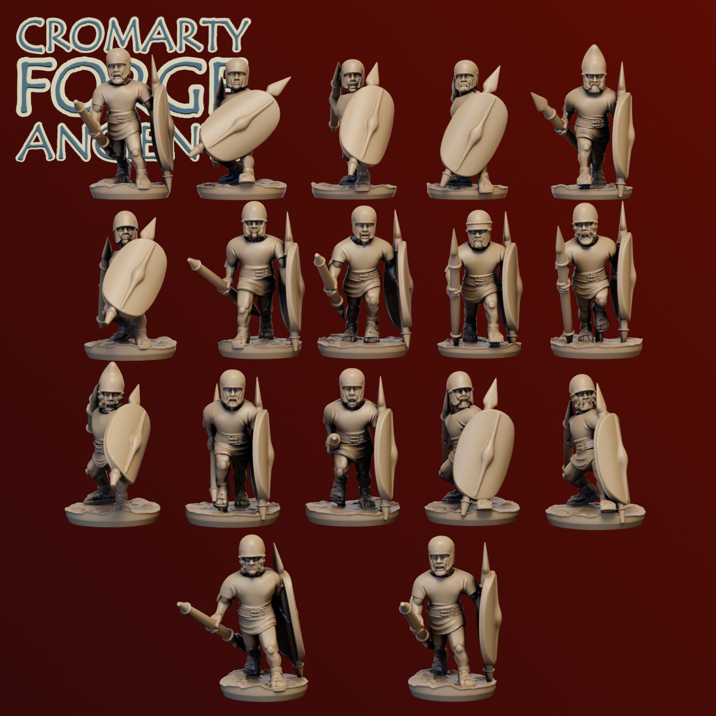 10mm Samnite : Skirmishers Scutum - Image 2